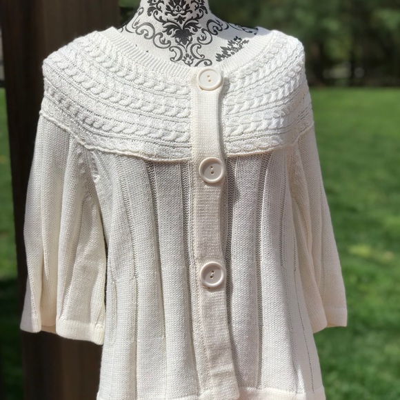 RQT White Cape Cardigan in XL - Picture 6 of 7